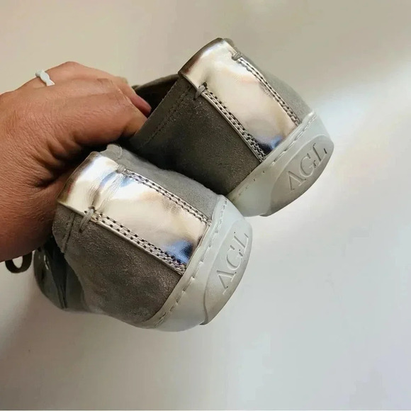 AGL Attilio Giusti Metallic Cap Toe Suede Sneakers - Picture 6 of 11